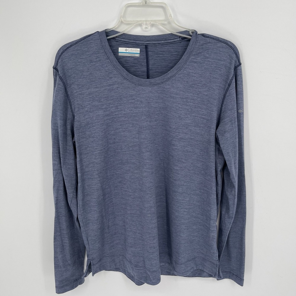 Columbia Women's Blue Space Dye Long Sleeve Performance Top Size‎ Small